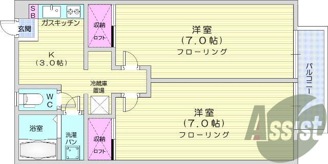 写真は別室です。バス・トイレ別、宅配ボックス、駅から徒歩五分