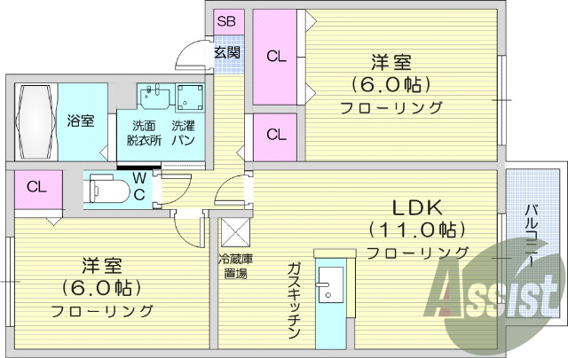 2ＬＤＫ、追炊き機能、独立洗面台、シューズボックス
