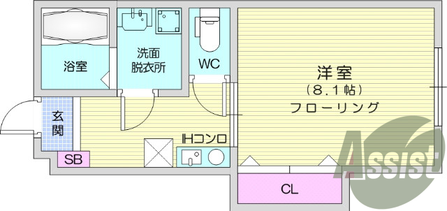 1K、エアコン、バストイレ別、IH、追い焚き