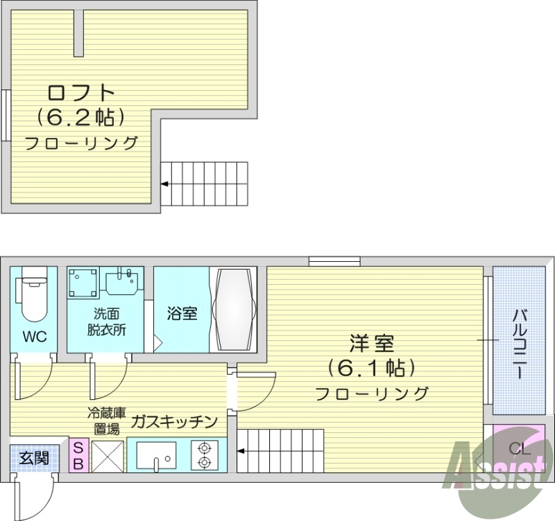 ワンルーム、浴室乾燥機、ネット使用料不要。