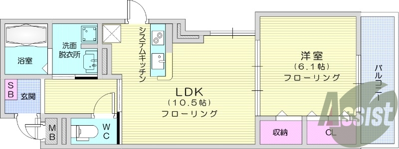 1LDK　浴室乾燥機　温水洗浄便座　インターネット無料