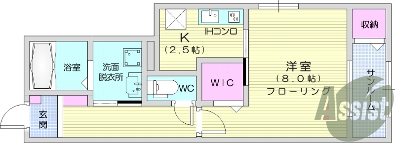 1K　ホームセキュリティ　浴室乾燥機　追焚機能　サンルーム