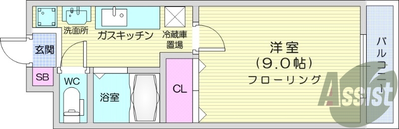 写真は別室です。フローリング、バルコニー、風呂トイレ別。