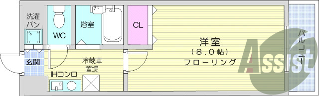 写真は別室です。オートロック・バストイレ別・室内洗濯機置場