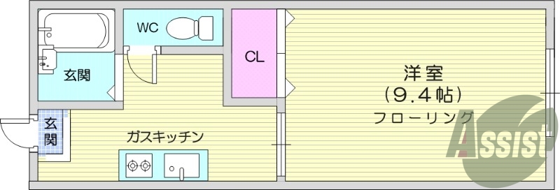 １K、シャンプードレッサー、エアコン、温水洗浄便座