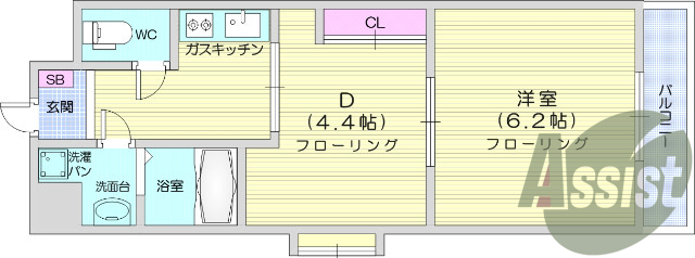 １DK・バストイレ別・独立洗面台・エアコン