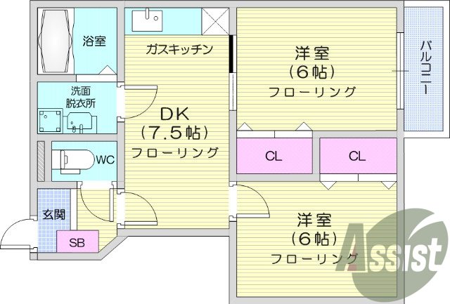 ２ＤＫ、追い焚き機能、シャンプードレッサー、エアコン