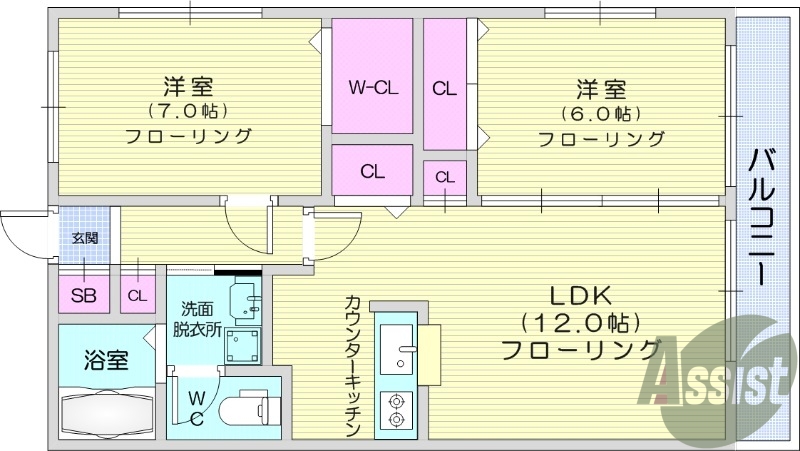 ※302号室は角部屋ではありません。※　