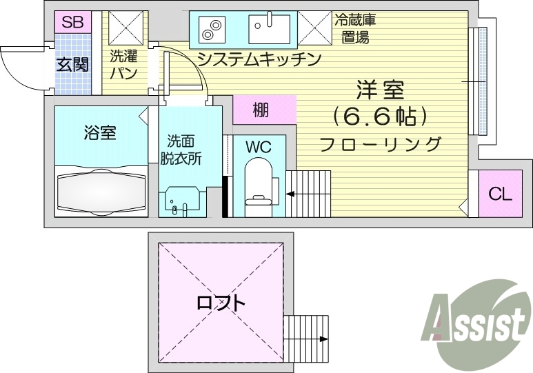 ワンルーム、独立洗面台、浴室乾燥機、インターネット無料