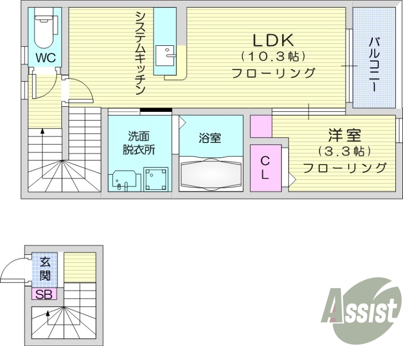 1LDK　ペット相談　インターネット無料　浴室乾燥機
