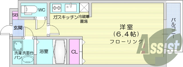1K・バストイレ別・独立洗面台・エアコン