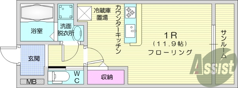 ワンルーム、エアコン、追い焚き機能、浴室乾燥機