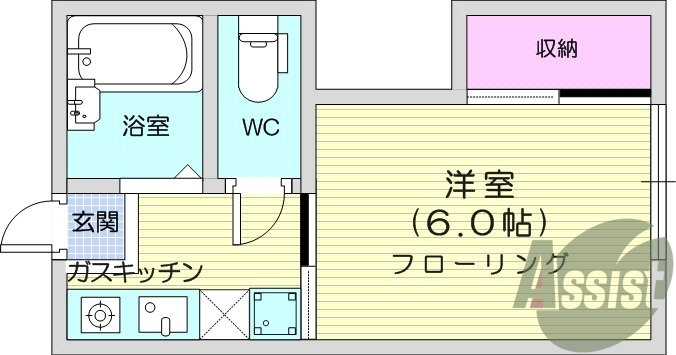 １K、家具家電付き、浴室乾燥機、モニターインターホン