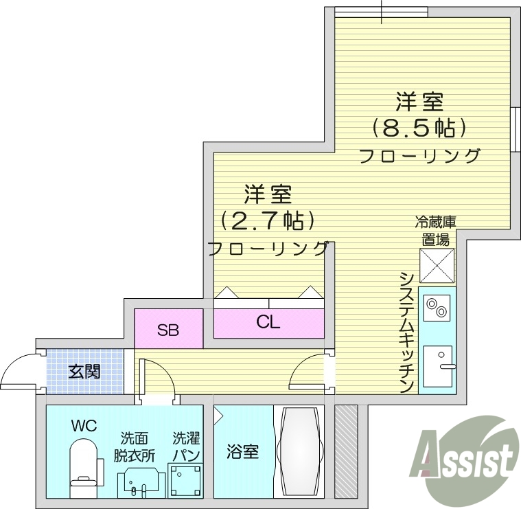 1LDK、温水洗浄便座、追い焚き機能、ペット相談可