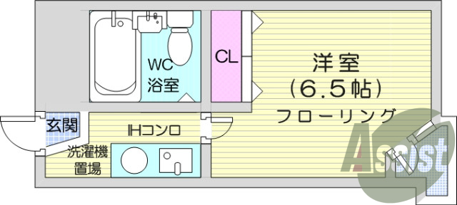 1K、オートロック、宅配ボックス、インターネット無料