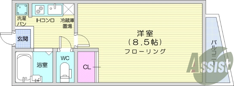1K、インターネット無料、温水洗浄便座