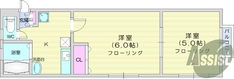 2K、ネット使用料無料、温水洗浄便座、角部屋