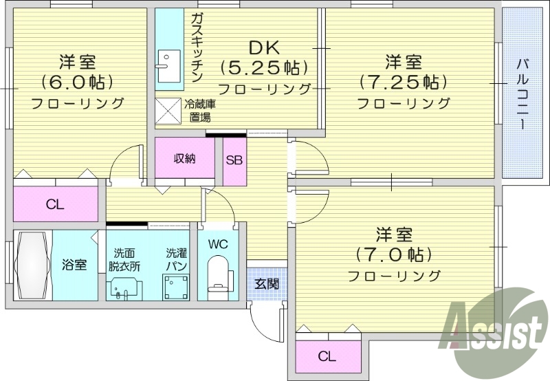 3DK、温水洗浄便座、シャンプードレッサー、ペアガラス