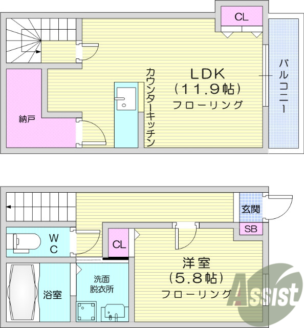 エアコン、コンロ設置可能、温水洗浄便座、バストイレ別