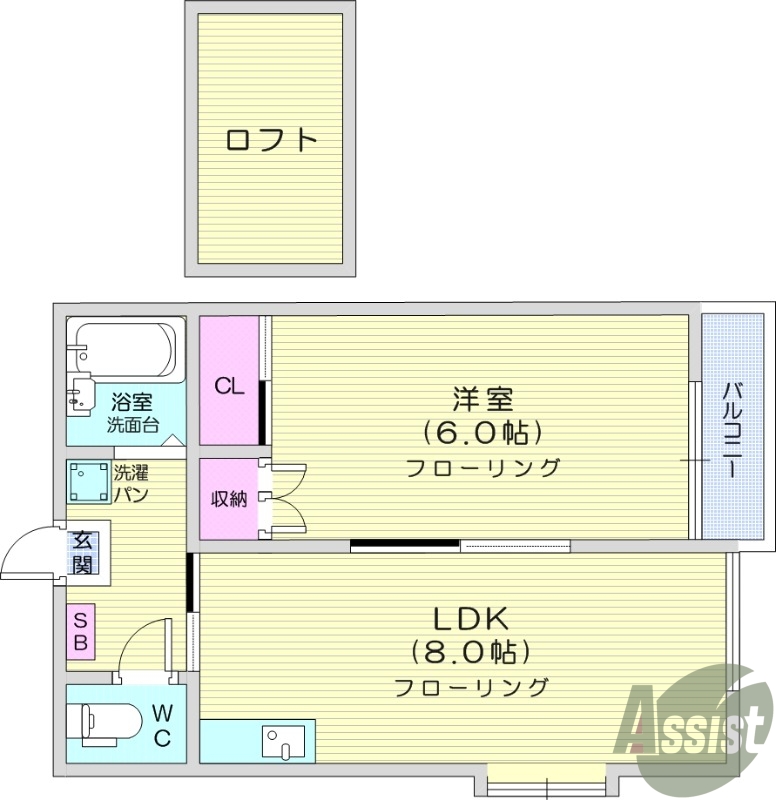 １LDK、最上階、シャワートイレ、エアコン
