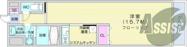 1K、エアコン、宅配BOX、防犯カメラ