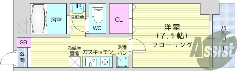 1K、インターネット無料、モニタ付きインターホン、エアコン