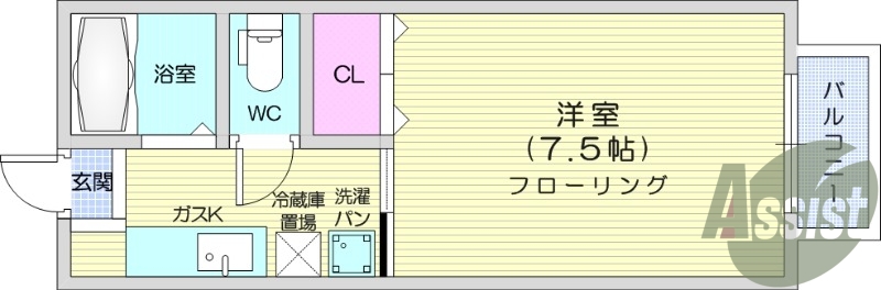 1K、温水洗浄便座、インターネット使用料無料、エアコン