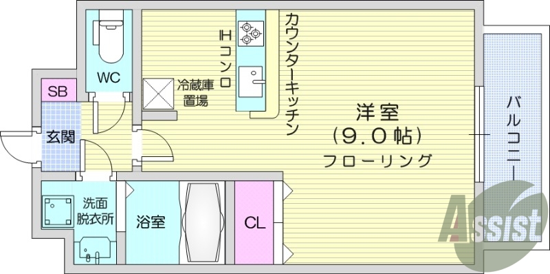 1R、追い焚き機能、インターネット使用料無料、オートロック