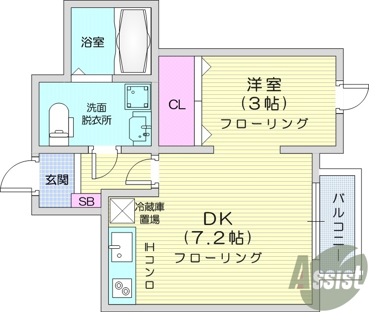 1DK 追い炊き機能 シャワー付き洗面化粧台 ネット無料