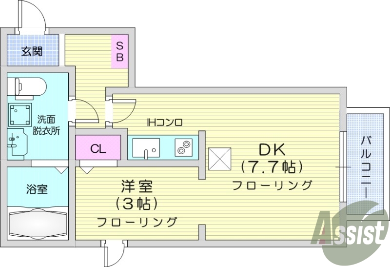1DK 追い炊き機能 シャワー付き洗面化粧台 ネット無料