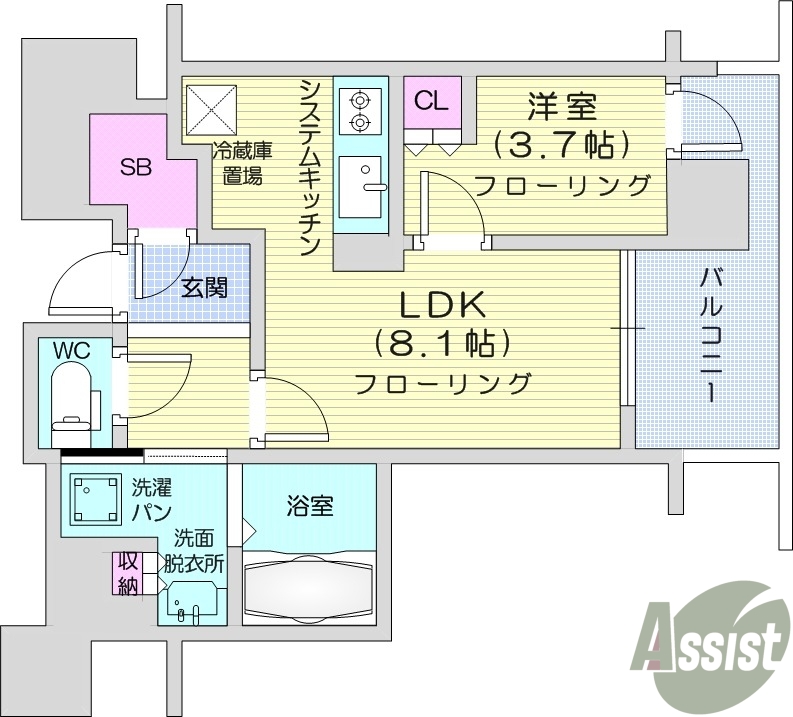 １LDK、浴室乾燥、追い焚き機能付き、オール電化