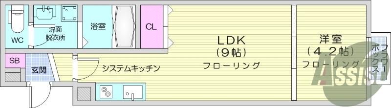 1LDK、インターホンはスマートフォン連動式です！