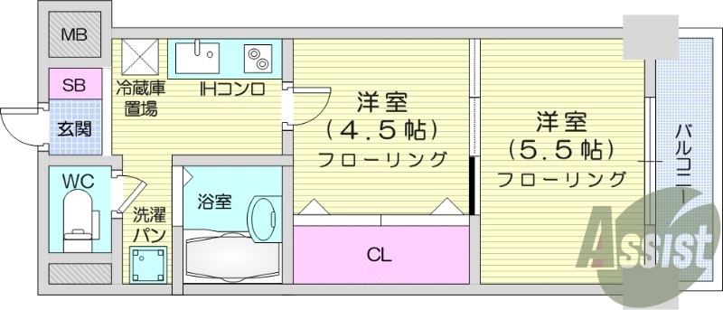 2K、エアコン、温水洗浄便座、照明器具、オートロック