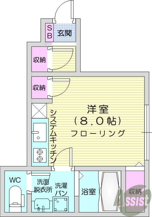 1R、追い焚き機能、浴室乾燥機、2口コンロ