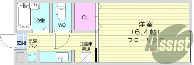 1K、ネット使用料無料、ウォシュレットトイレ、給湯器