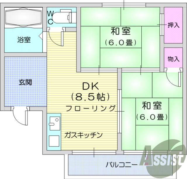写真は別室です。メールボックス、フローリング、浴室給湯