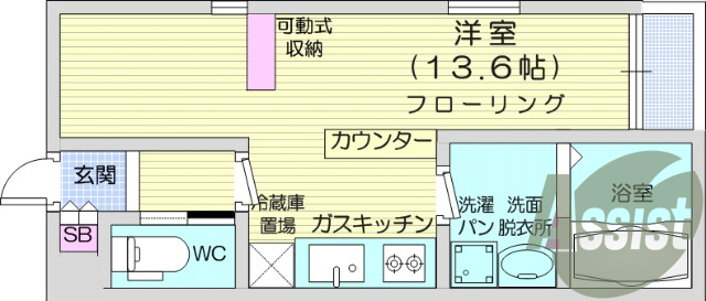 1Ｒ、Ｂ/Ｔ別、温水洗浄便座、洗面台、オートロック