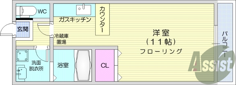 １R、独立洗面台、インターネット無料、宅配BOX