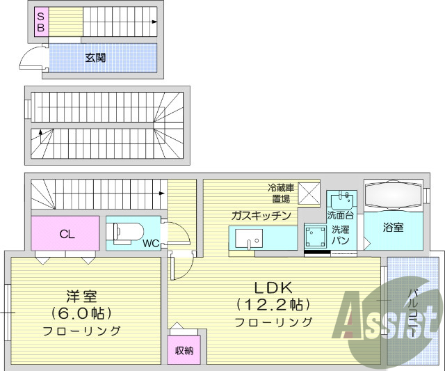 写真は別室です。1LDK、追焚、浴室乾燥、シューズボックス