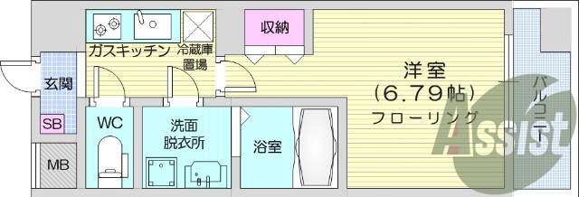 1Ｋ、ウォシュレット、浴室乾燥、カメラ付きインターホン