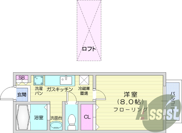 1K、シャンプードレッサー、追い焚き機能