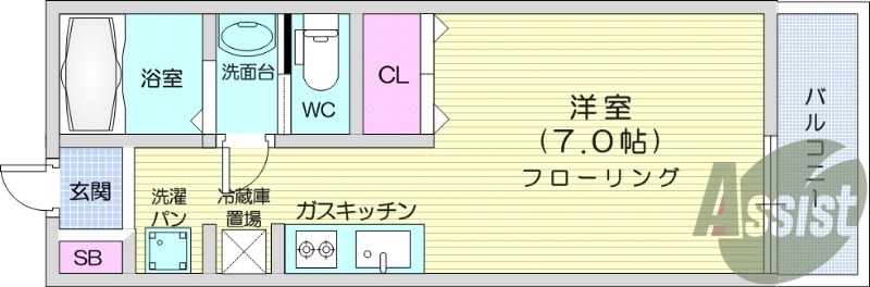 １K、システムキッチン、宅配ボックス、ペアガラス