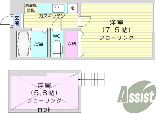 2K、ウォシュレット付トイレ、光ファイバー、BT別