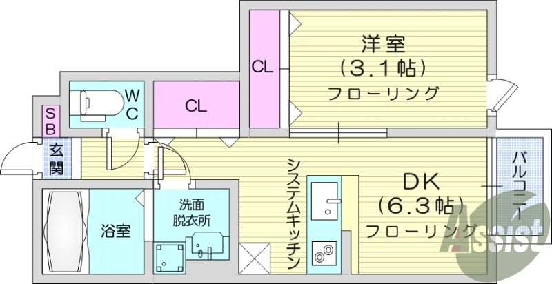 1階の間取り図