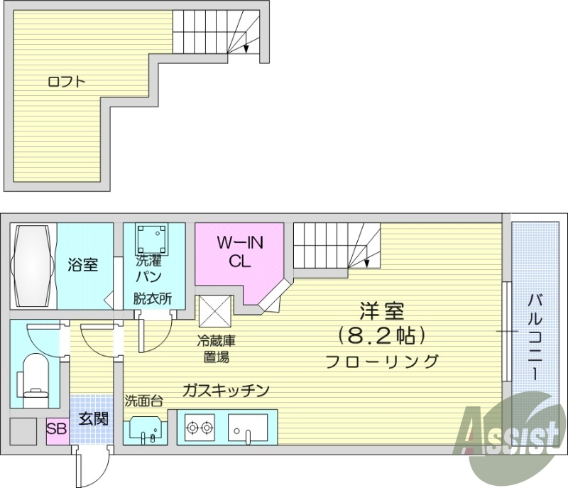 写真は別室です。1R、BT別、システムキッチン、独立洗面台