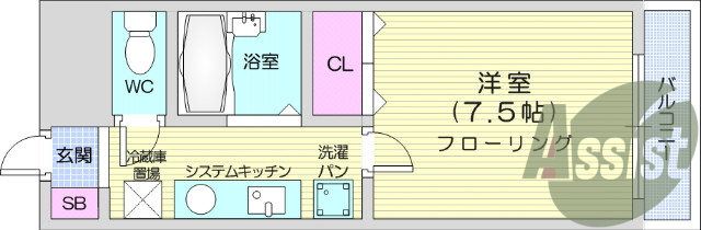 1K、エアコン、風呂トイレ別、IHクッキングヒーター