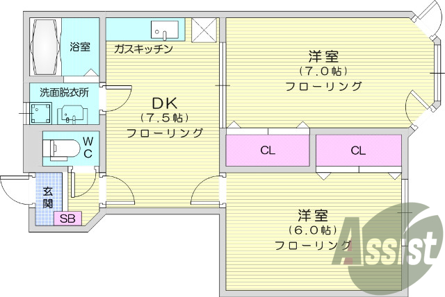 2DK、防犯カメラ、追い焚き、独立洗面台、テラス