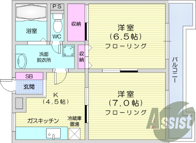 写真は別室です。2K、ウォシュレット、エアコン、独立洗面台