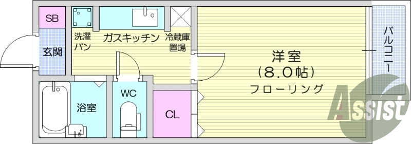 1K、ペット相談、バストイレ別、温水洗浄便座