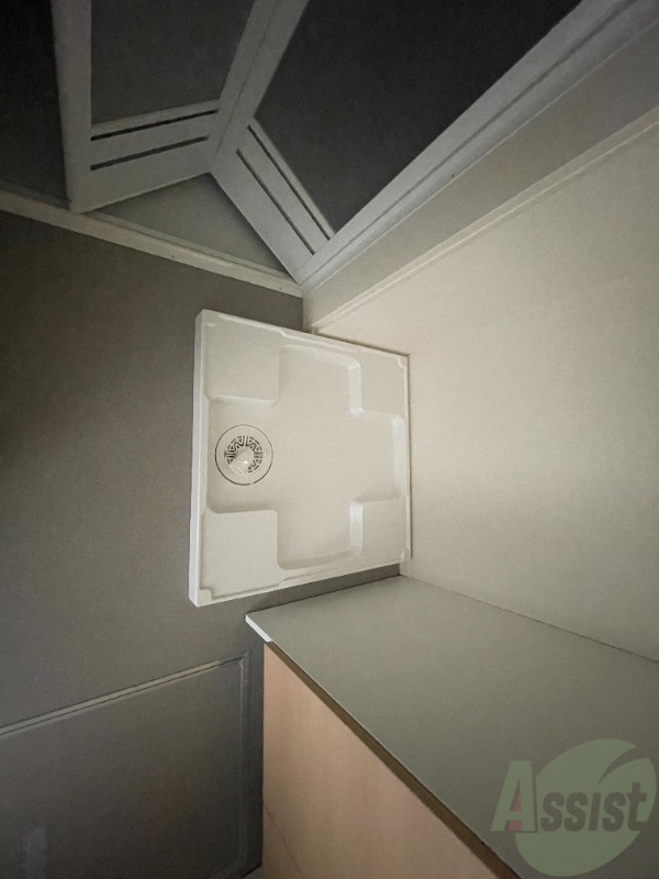 洗濯機を置くのはこのあたり。室内にあるので安心ですね。 洗濯機を置くのはこのあたり。室内にあるので安心ですね。